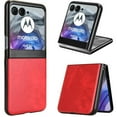 thumbnail image 1 of Retro Case for Motorola Razr 50 Anti Scratch Protective Cover Compatibility Lychee Pattern Retro, 1 of 5