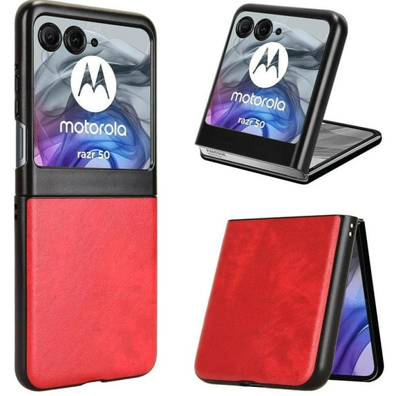 Retro Case for Motorola Razr 50 Anti Scratch Protective Cover Compatibility Lychee Pattern Retro
