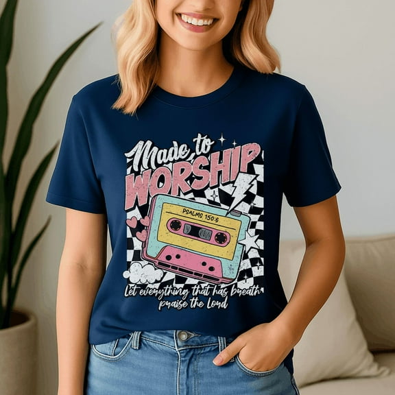 Retro Cassette Made To Worship Psalms Christian Music, Jesus Shirt, Easter Shirt, Christian Easter TShirt, He Has Rizzen Tee