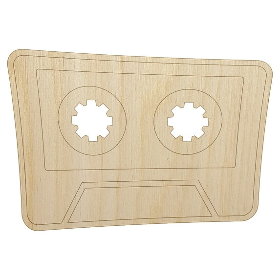 Retro Cassette Mix Tape Wood Shape Unfinished Piece Cutout Craft DIY Projects - 6.25 Inch Size - 1/4 Inch Thick