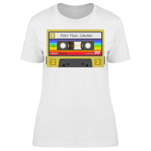 Retro Cassette Music Collection T-Shirt Women -Image by Shutterstock, Female XX-Large