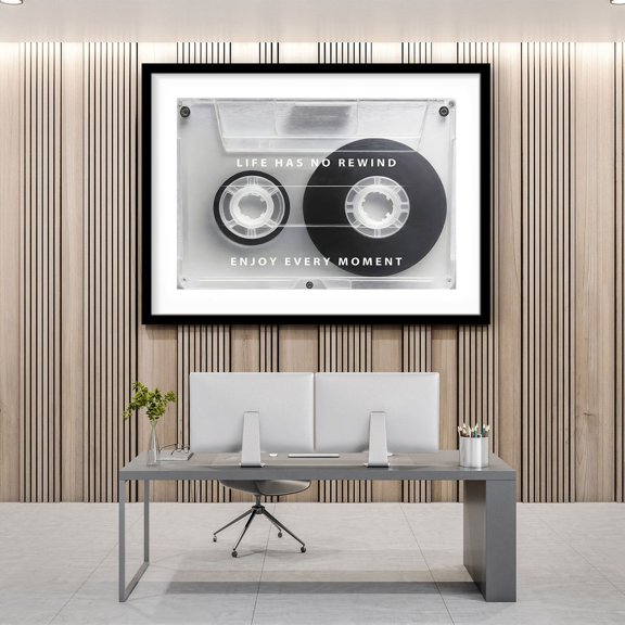 Retro Cassette No Rewind Music Poster Unframed Paper Print