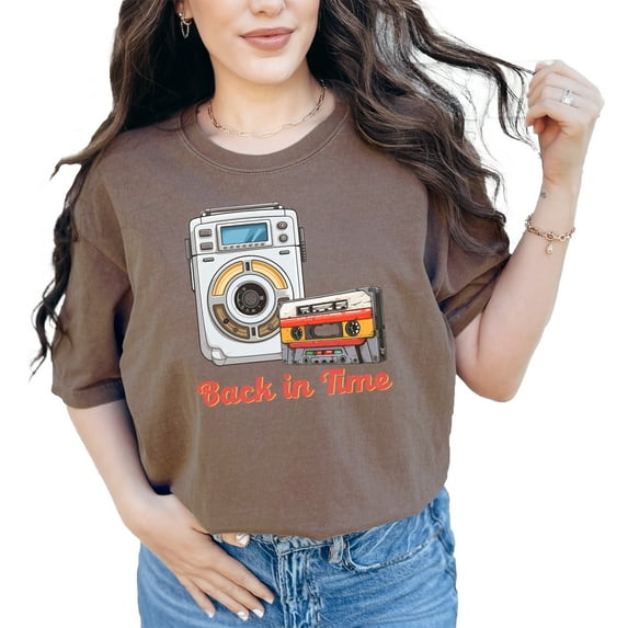 Retro Cassette Tape and Boombox TShirt, Vintage Music Lover Gift, 80s and 90s Nostalgia Tee, Back in Time Graphic Shirt, Unisex Casual Top, Espresso Comfort Colors T-Shirt, 3XL