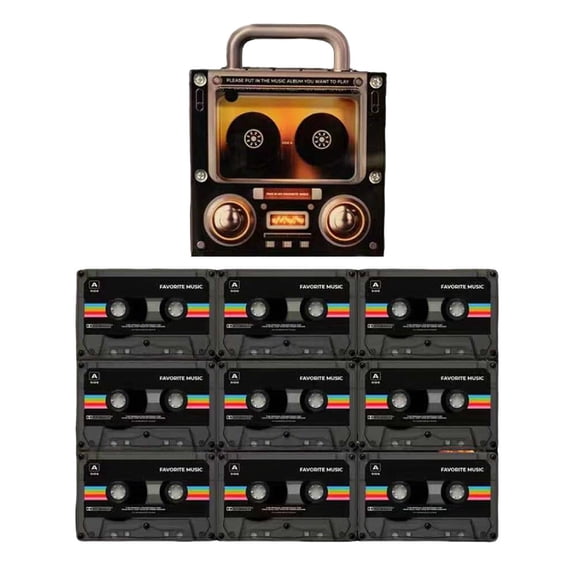 Retro Cassette Tape Fridge Magnets, NFC Programmable DIY Music Player Set with 128MB Storage for Personalized Gifts