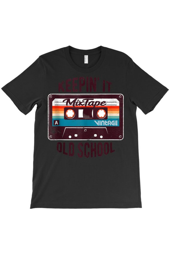 Retro Cassette Tape Funny Old School Hip Hop Stocking Stuffer Graphic T-Shirt - Unique Gift Tee G3880, Up to 5XL