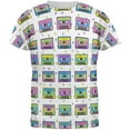 thumbnail image 1 of Retro Cassette Tape Pattern All Over Mens T Shirt Multi 2XL, 1 of 2