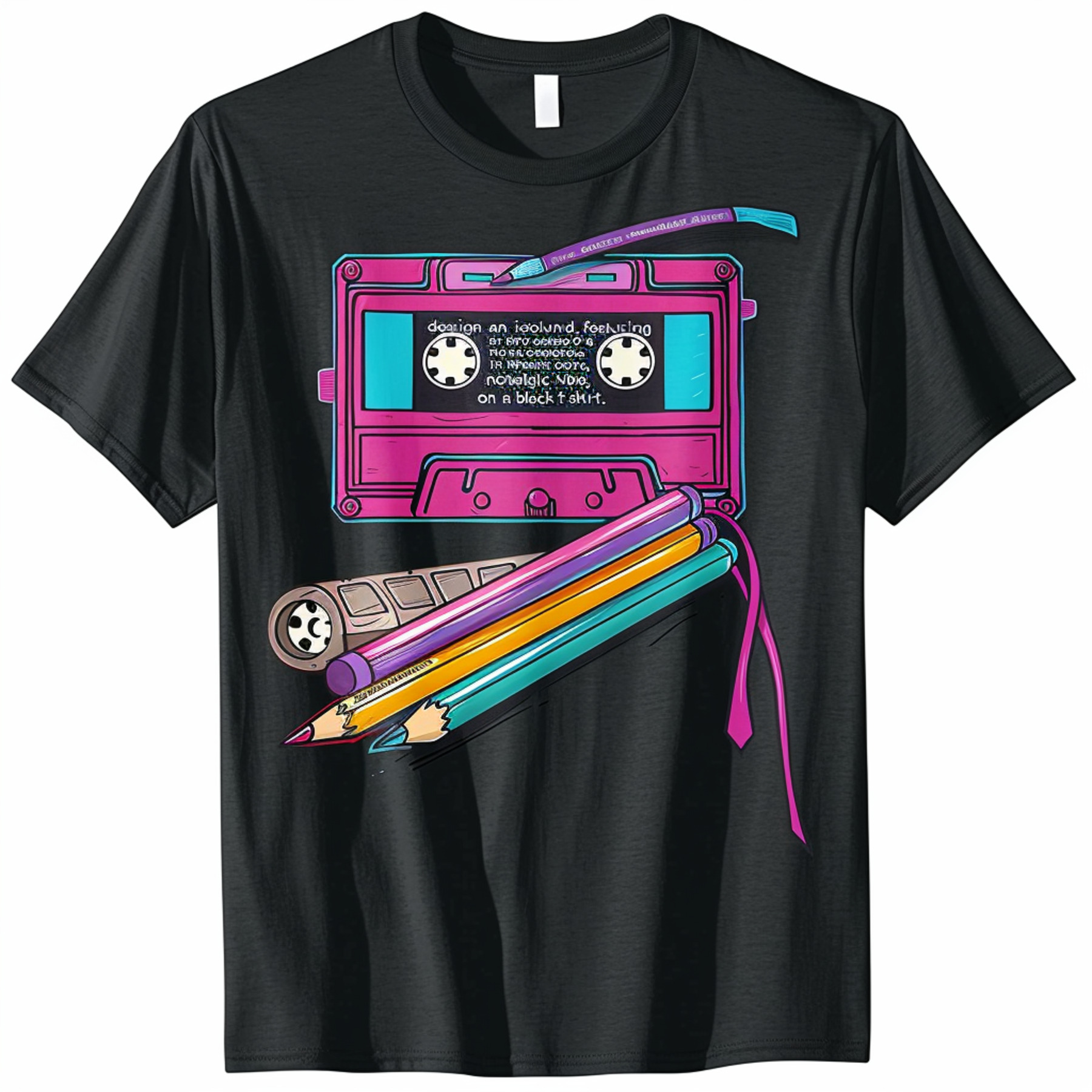80s 90s Retro Cassette Tape T-Shirt - Vintage Mixtape Nostalgia Party Costume Tee