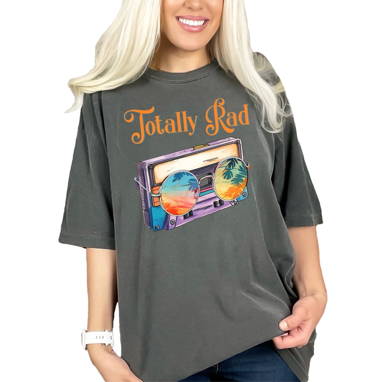 Retro Cassette Tape Sunglasses Graphic Tee, Totally Rad Vintage 