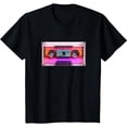 thumbnail image 1 of Retro Cassette Taper Graphic Men's Black Short Sleeve Casual T-Shirt, 1 of 5