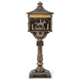 thumbnail image 1 of Retro Cast Aluminum Mailbox Security Postal Letter Box with Baffle Door-Bronze, 1 of 5