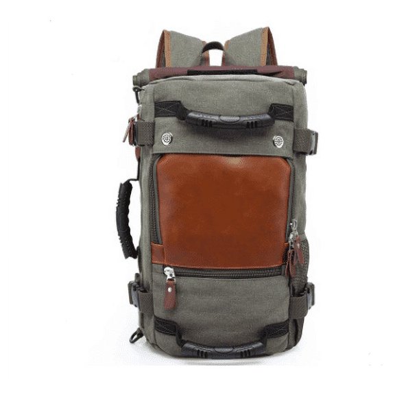 Retro Casual Korean Large Capacity Backpack Men's Backpack Multifunction Travel Casual Backpack,Green