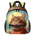 thumbnail image 1 of Retro Cat Airport Backpack Preppy Cute Mini Shoulder School Backpack Lightweight with Adjustable Shoulder Strap Large Capacity Printed Design, 1 of 6