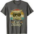 thumbnail image 1 of Retro Cat Daddy 80s 90s Style Sunglasses Unisex T-Shirt for Men Women Kids Toddler,Charcoal Color,Size M, 1 of 5