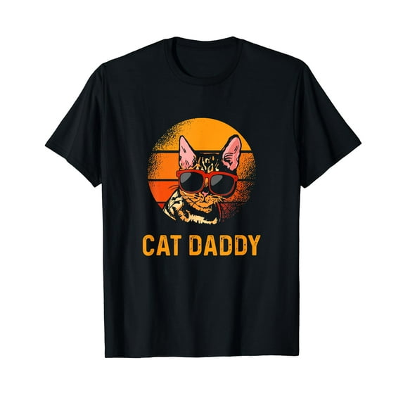 Retro Cat Daddy Vintage Style Cat Kitty Lover T-Shirt