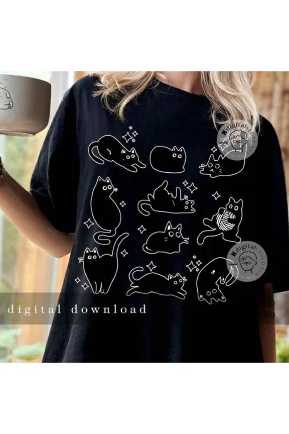 Retro Cat Design T-Shirt, Cat Sublimation, Kid Boy Girl Toodler, Cat Shirt, Vintage Birthday Gift