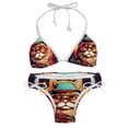 thumbnail image 1 of Retro Cat Detachable Sponge Adjustable Strap Bikini Set Two-Pack - Ideal for All Seasons, 1 of 6