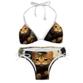 thumbnail image 1 of Retro Cat Detachable Sponge Adjustable Strap Bikini Set Two-Pack Swim Suits - Ideal for All Your Swimming Scenes!, 1 of 6