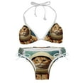 thumbnail image 1 of Retro Cat Detachable Sponge Adjustable Strap Bikini Set Two-Pack Swim Suits - Ideal for Beach and Pool Scenes, 1 of 1