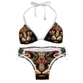 thumbnail image 1 of Retro Cat Detachable Sponge Adjustable Strap Bikini Set - Two-Pack for Beach and Pool Swimwear, 1 of 1