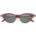thumbnail image 1 of Retro Cat Eye Sunglasses Slim Arms Neutral Colored Lens 52mm (Red / Smoke), 1 of 4
