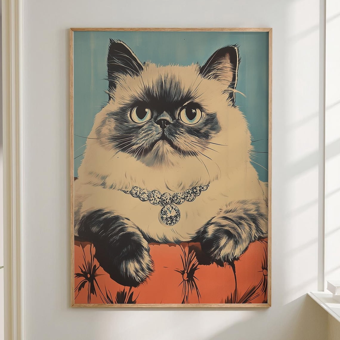 Retro Cat Maximalist Wall Art Print, Inspired Decor - Walmart.com