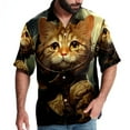 thumbnail image 1 of Retro Cat Men's Printed Casual Button Down Short Sleeve Beach Shirts, 1 of 6