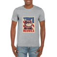 thumbnail image 1 of Retro Cat Meowica Funny USA Patriotic Feline Pet Animal T-Shirt, for men & women, up to size 5XL, 1 of 3