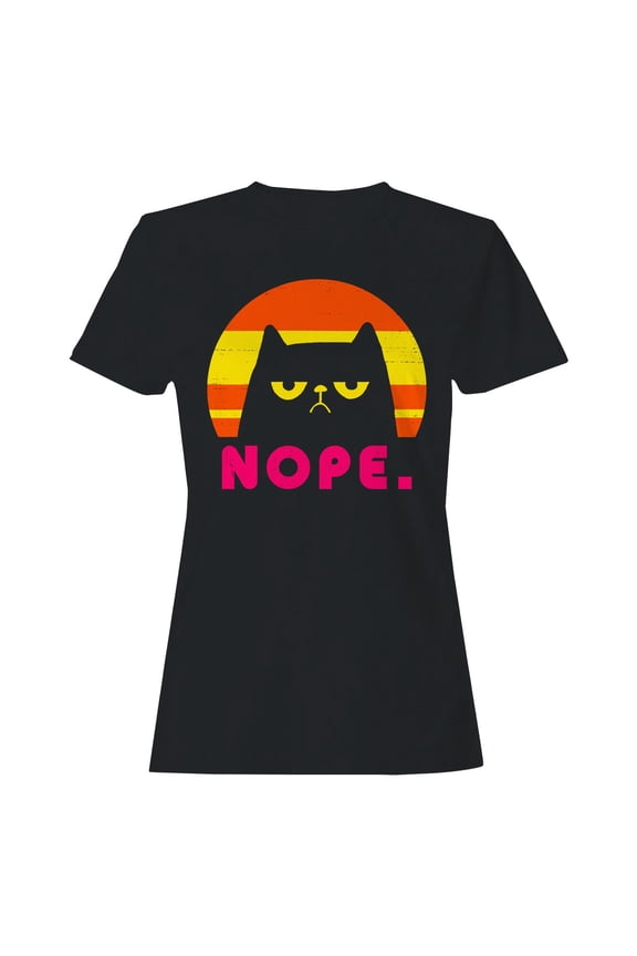 Retro Cat Nope Sunset Women's T-shirt