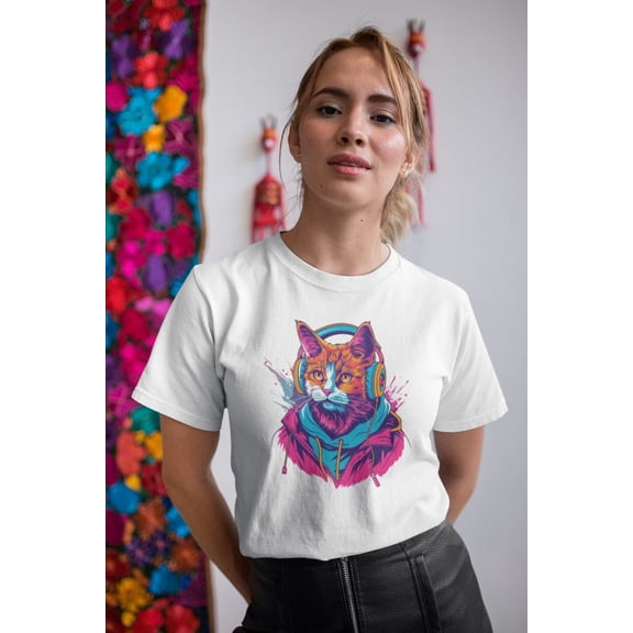 Retro Cat Shirt 90's Retro Shirt Retro Cat Tshirt Neon Shirt 90's Shirt Retro Themed Shirt