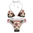 thumbnail image 1 of Retro Cat Stylish Bikini Set with Detachable Sponge & Adjustable Strap 2-Pack - Beach Ready!, 1 of 6