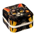 thumbnail image 1 of Retro Cat Travel Portable Square Earring Holder with Necklace Holder, Storage Box, and Travel Organizer - Ideal for Girls and Women, 1 of 6