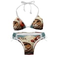 thumbnail image 1 of Retro Cat Women's Detachable Sponge Adjustable Strap Bikini Set Swimsuit - Two-Pack for Beach Pool Party, 1 of 6