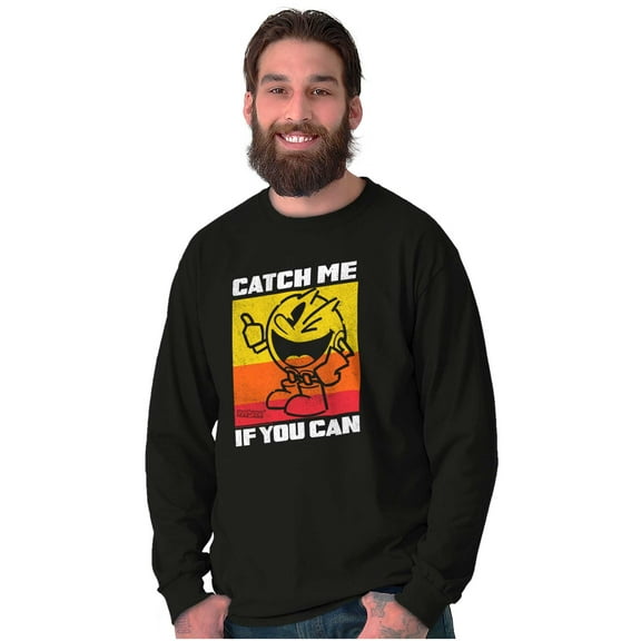 Retro Catch PACMAN Funny Arcade Game Long Sleeve TShirt Men Women Brisco Brands M