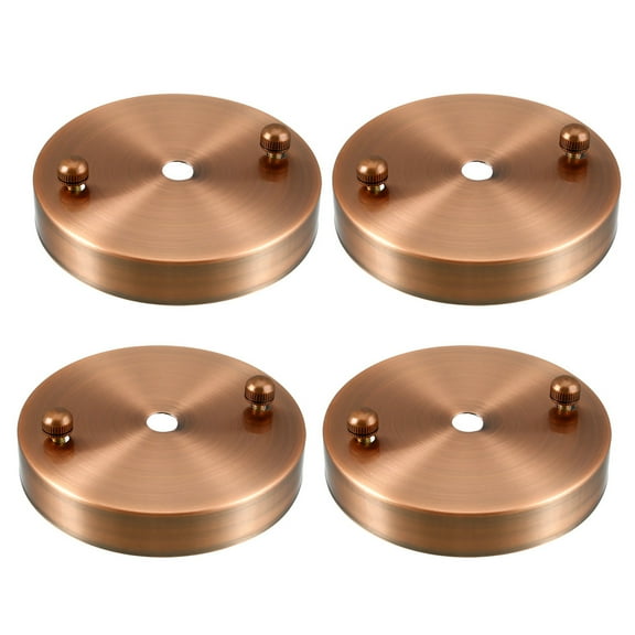 Retro Ceiling Light Plate Pointed Base Chassis 100mmx20mm Copper Tone 4 Pcs