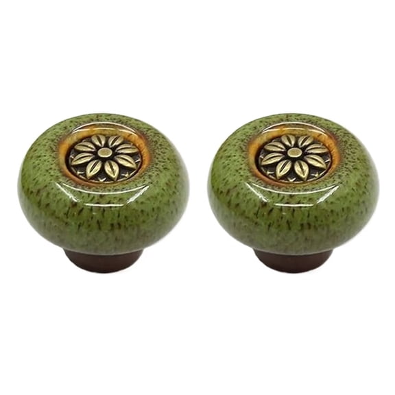 Retro Ceramic Cabinet Knobs, [4 Pack] Vintage Antique Drawer Knobs with Backplate, Cabinet Pull Handles for Kitchen/Dresser/Cupboard/Wardrobe.