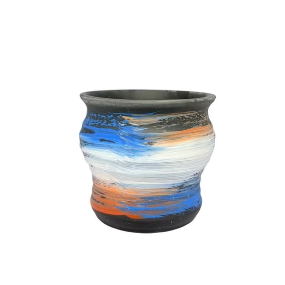 Retro Ceramic Flower Pot with Drainage Hole for Indoor Outdoor Plants Handmade Distressed Glaze Planter for Succulents Pothos Money Tree, Multiple Sizes for Living Room Balcony Garden Decor