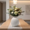 thumbnail image 1 of Retro Ceramic Flower Vase Solid Base Planter Decorative Ornament for Living Room Table Floral Arrangement, 1 of 7