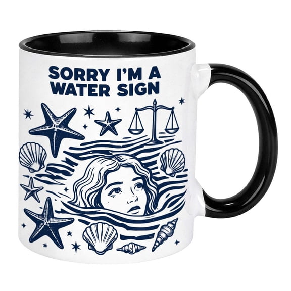 Retro Ceramic Potter Funny Ceramic Mug, Water Sign Mug, Astrology Gift for Pisces, Cancer, Scorpio, Horoscope Fan