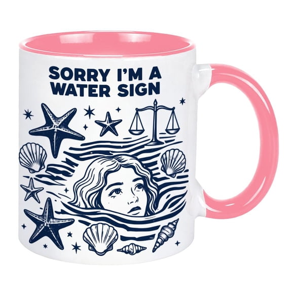 Retro Ceramic Potter Funny Ceramic Mug, Water Sign Mug, Astrology Gift for Pisces, Cancer, Scorpio, Horoscope Fan