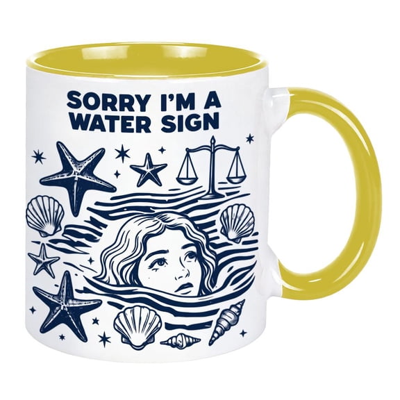 Retro Ceramic Potter Funny Ceramic Mug, Water Sign Mug, Astrology Gift for Pisces, Cancer, Scorpio, Horoscope Fan