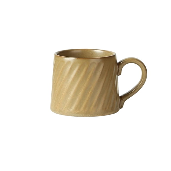Retro Ceramic Striped Large Capacity Mug Afternoon Tea Milk Coffee Cup 300ml