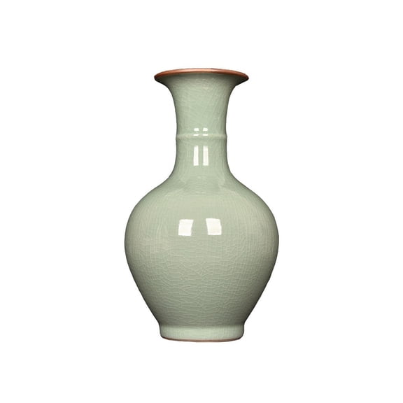 Retro Ceramics Celadon Vase Chinese Style Living Room TV Cabinet Flower Arrangement Decoration Home Porcelain Vase Ornament