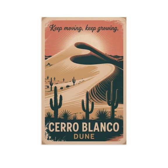 Retro Cerro Blanco Dune Poster Motivational Inspirational Vintage Travel Wall Art for Study Room Meditation Space Cultural Display Print Poster