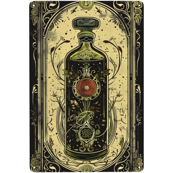 Retro Charm wine bottle Metal Signs,Unique Art Wall Decor tin sign,For living room,cafe,man cave,bar,pub,club,chic artistic Plaque poster,decorative gifts for Drinking lovers,8x12 Inch