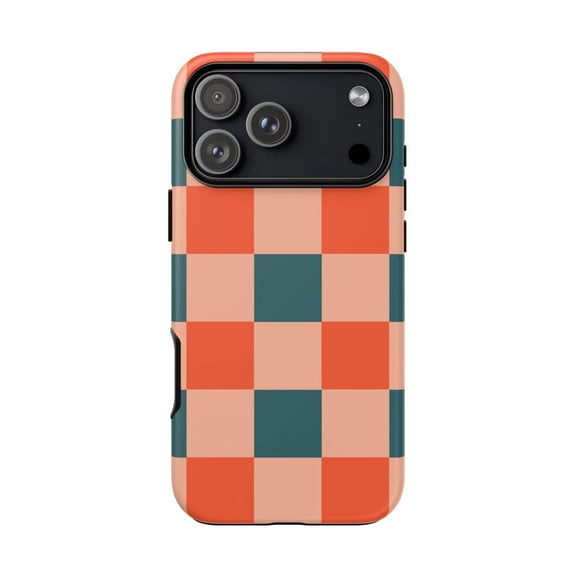 Retro Checker Groovy Design Case for iPhone 11 12 13 14 15 16 17 Pro Max Plus
