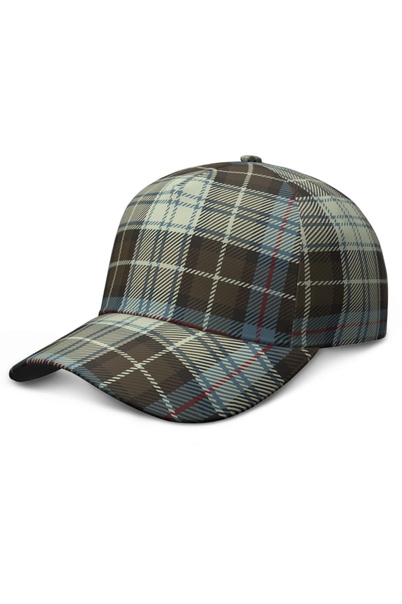 Retro Checkerboard Baseball Cap, Adjustable Washed Hat with Lightweight Breathable Fabric, Unique Geometric Plaid Design Performance Hat for Outdoor Sports and Casual Daily Wear