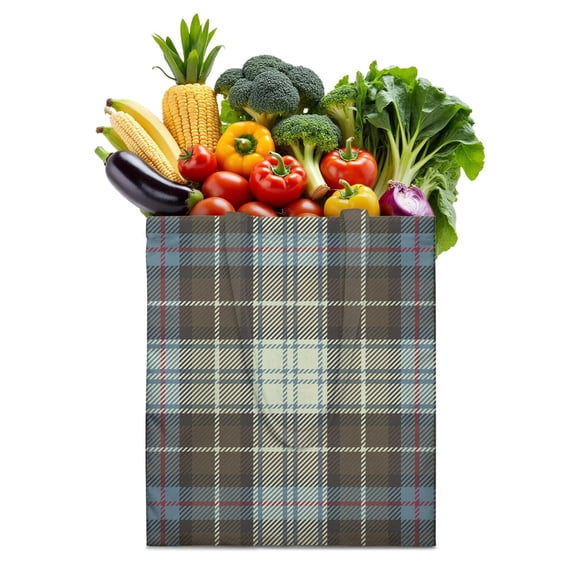 Retro Checkerboard Canvas Tote Bag Plaid Pattern Vintage Style Geometric Design Rustic Aesthetic Cute Reusable Foldable Shopping Tote