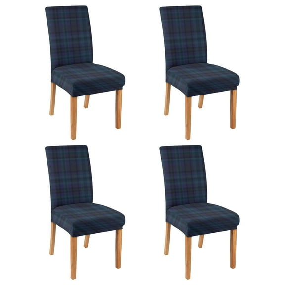 Retro Checkerboard Dining Chair Covers Set of 4, Washable Polyester Stretch Slipcovers, Removable Seat Protectors for Home Kitchen Dining Room Decor