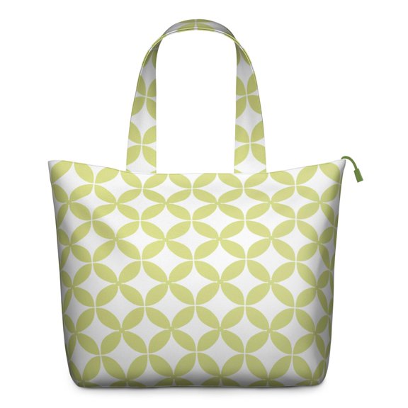 Retro Checkerboard Lightweight Travel Tote - Moroccan Geometric Print, Zipper Closure & Interior Organization for Fitness Enthusiasts
