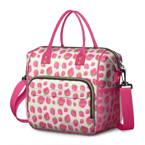 Retro Checkerboard Lunch Box – Leakproof Insulated Cooler Tote with Geometric Plaid Pattern Multi-pocket Storage for Office Lunches or Gifting